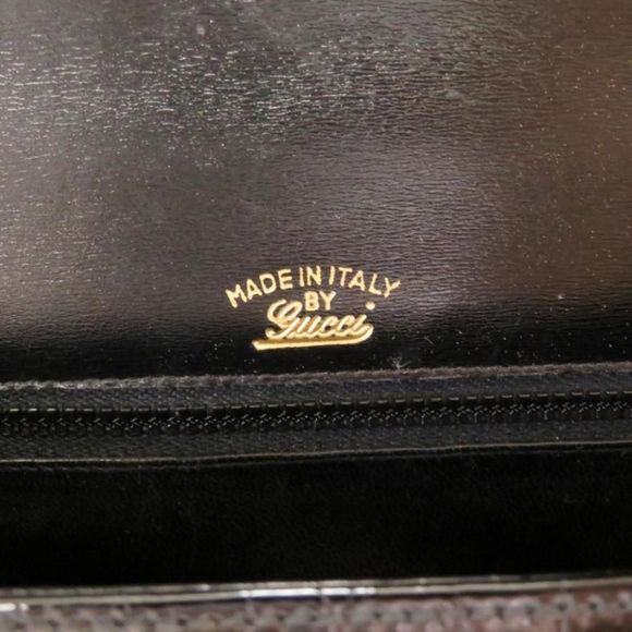 Gucci Crocodile Croco Black Handbag Old Gucci - Picture 6 of 9